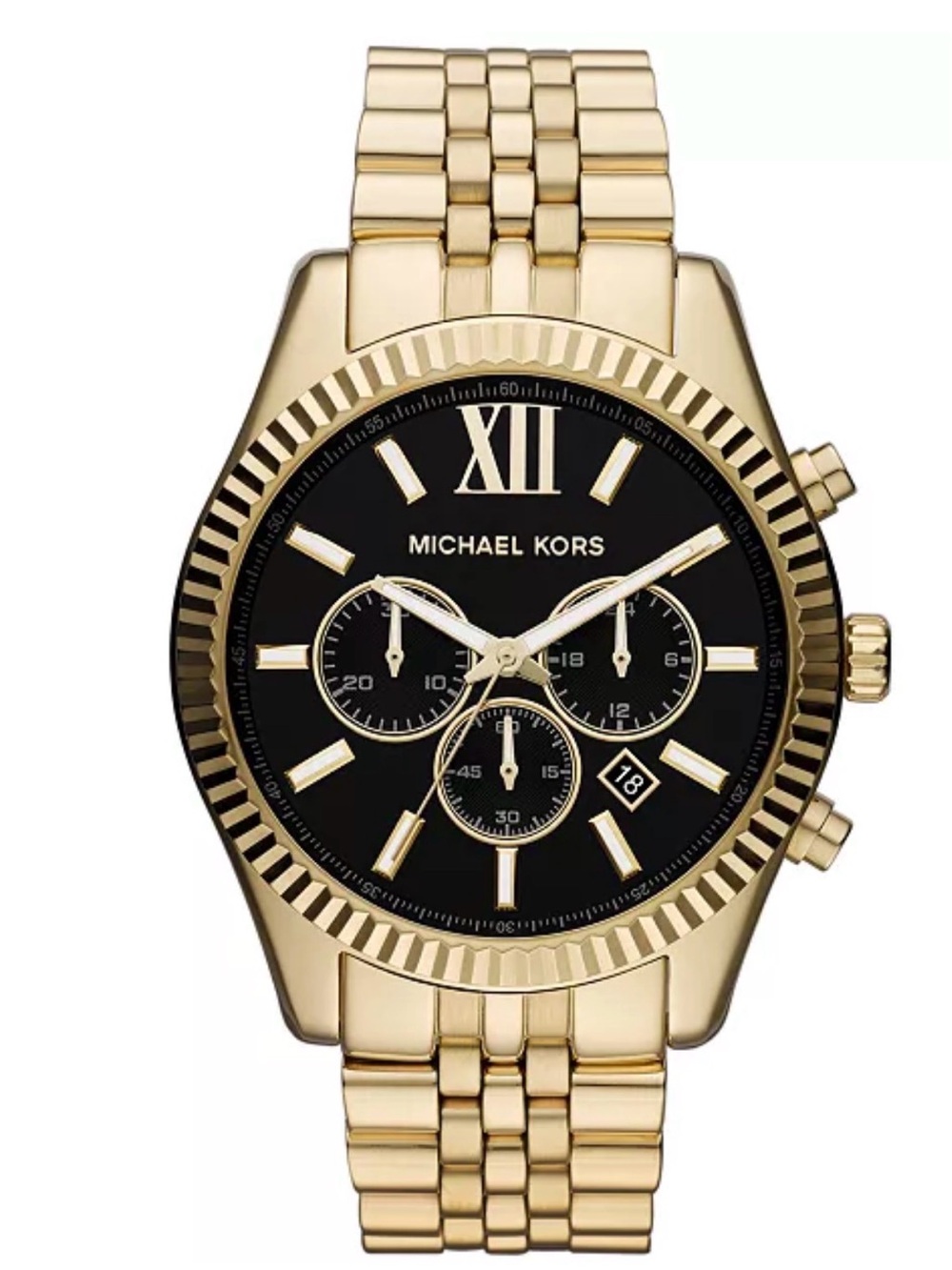 Michael Kors Men's Gold Tone Black Dial Chronograph Watch
